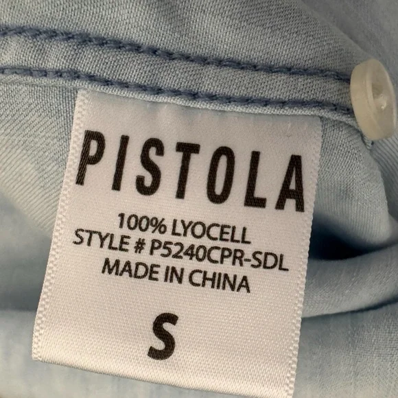 Pistola Evie Designer Button Up Blouse Shadow Leopard Size S Top MSRP $161 - Picture 10 of 13